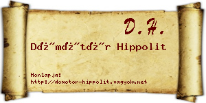 Dömötör Hippolit névjegykártya